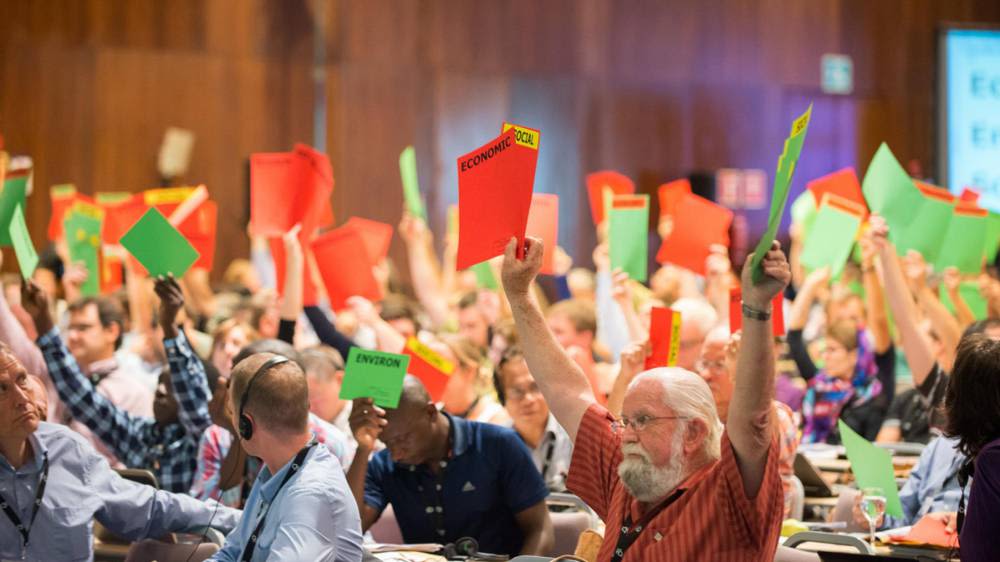 Members of different FSC factions vote on a motion © WWF Russia