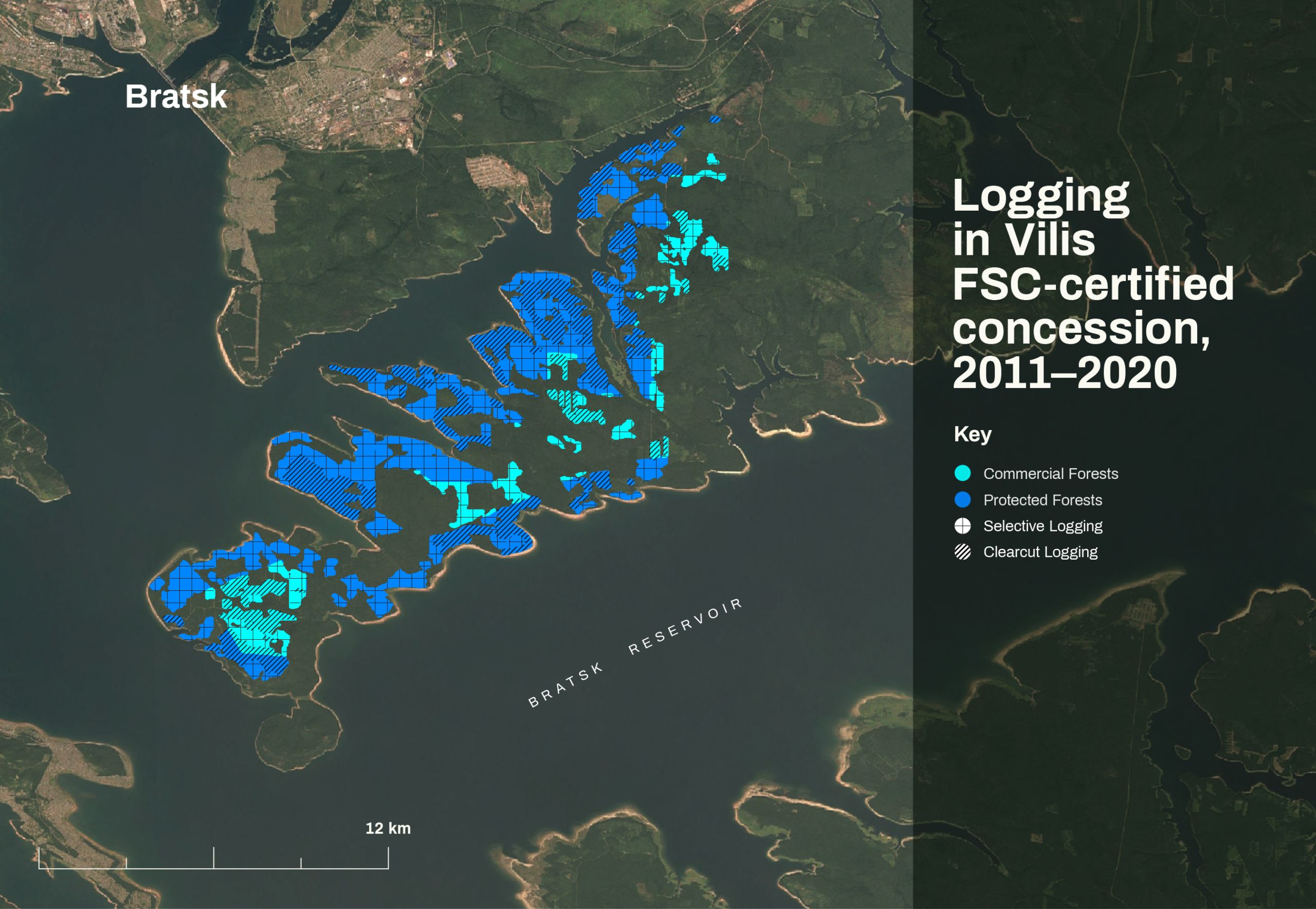 Logging in protected and commercial forests within one of Bakurov's FSC-certified Vilis concessions, lease 7-09, near Bratsk, Russian Siberia, 2011-2020 © Dirk Wright for Earthsight