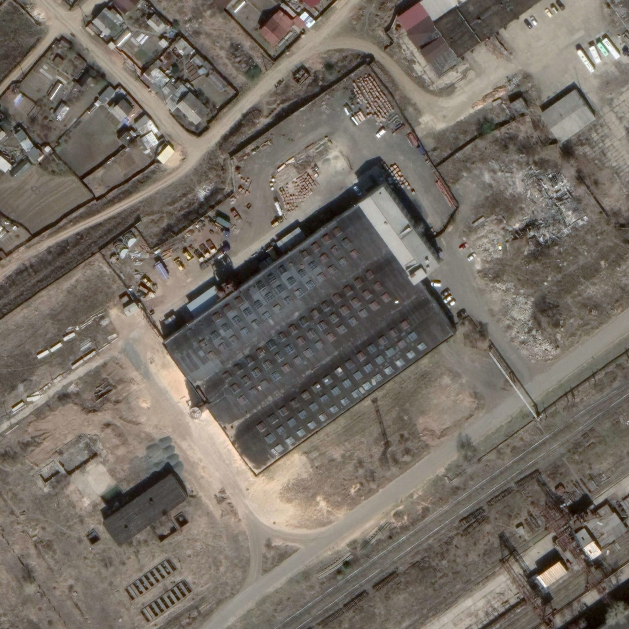 Uspekh wood processing factory in Irkutsk Oblast, Russia. Satellite image: Maxar Technologies / Google Earth