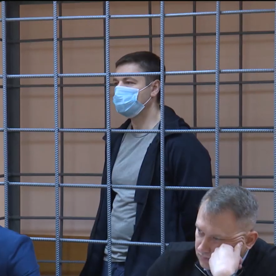 Vladimir Potapkin in court, October 2020. Picture: Vesti Khabarovsk/YouTube