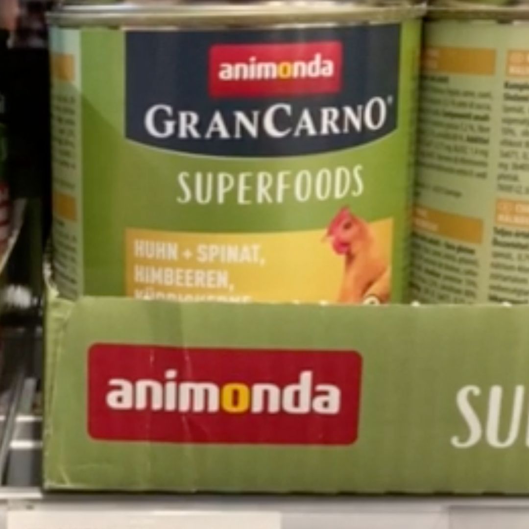 Animonda pet food on sale in Germany, May 2022 © Earthsight