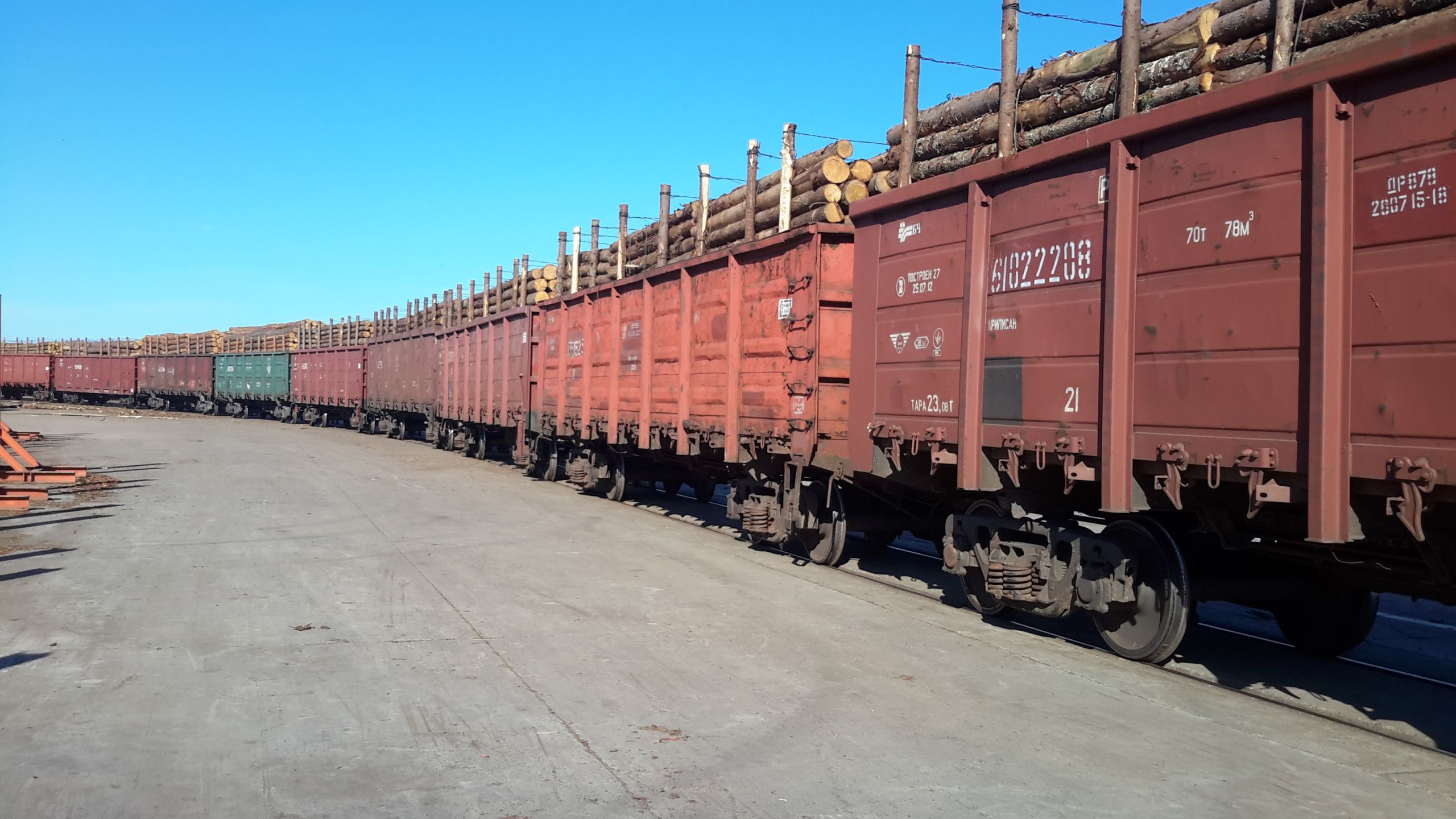 Train hauling logs, Cherni © Nikolai Petichenko